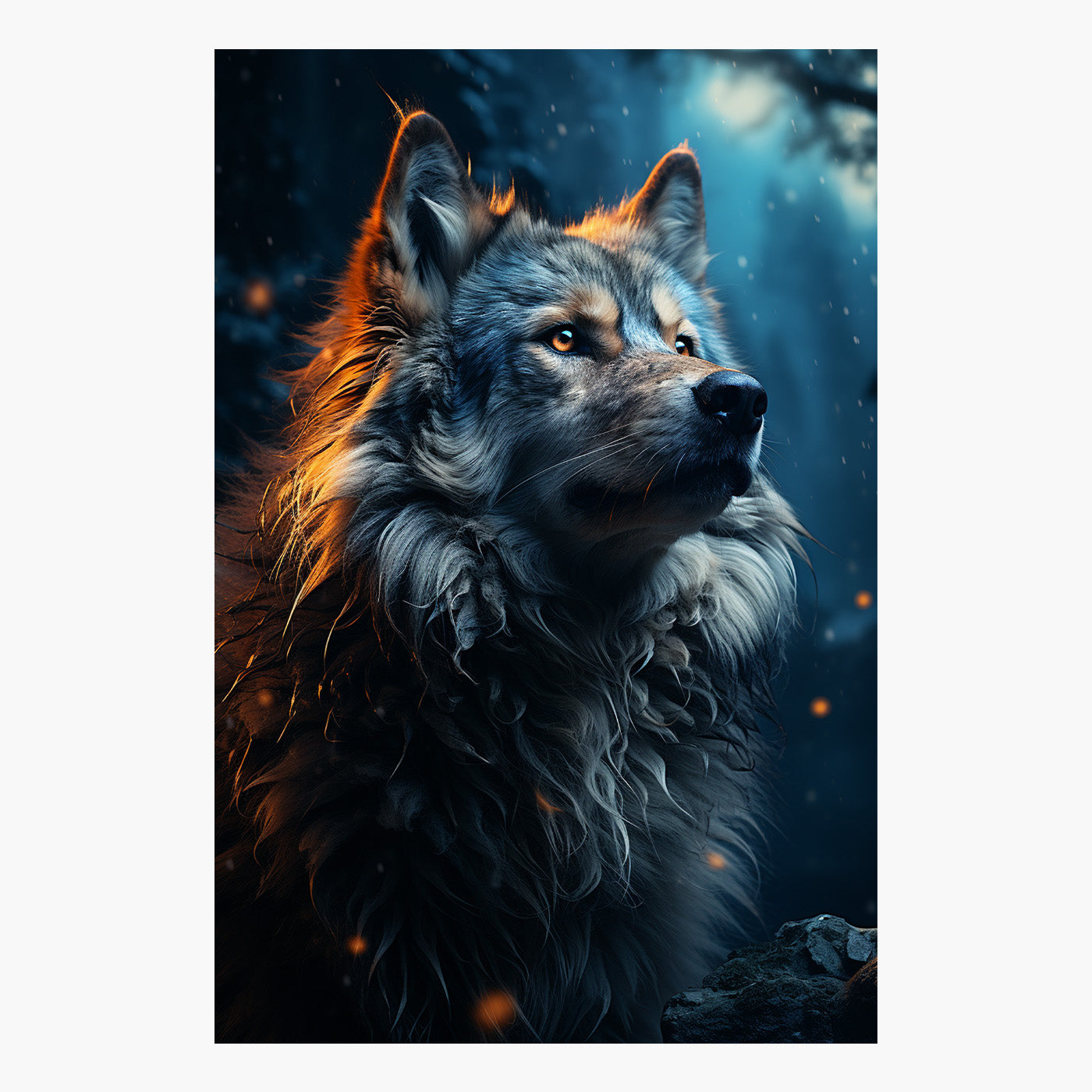 Wolf Portrait Teal